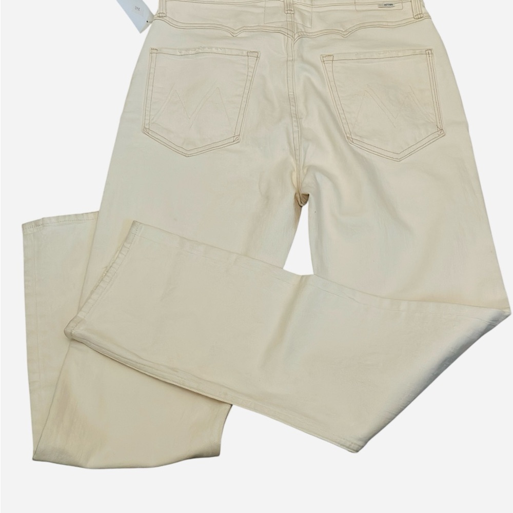 MOTHER Women's Straight Leg Jeans in Cream - Picture 2 of 13